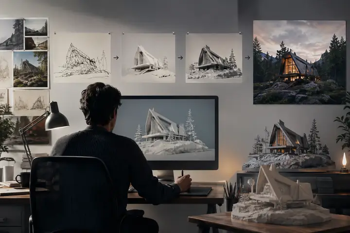 Image to 3D workflow illustration
